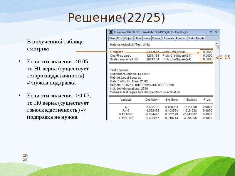 Решение 22. Observations в эконометрике. Подправка. Формат kitsp.