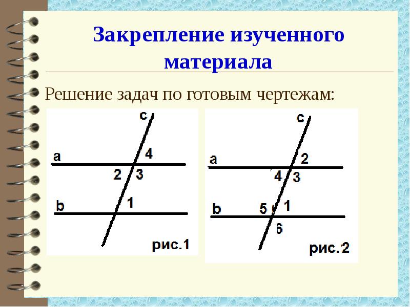 Формулировка свойств параллельных прямых с чертежами