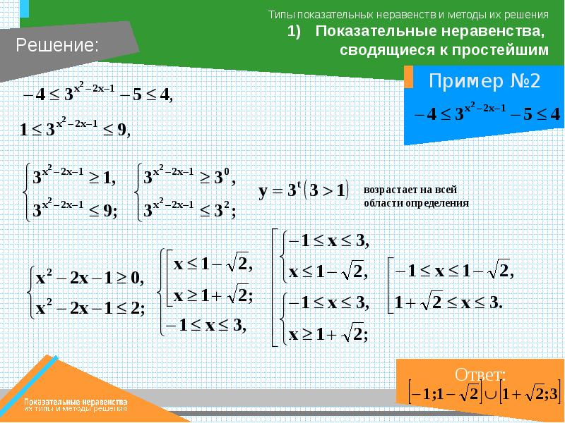 Показательные неравенства презентация 10 класс