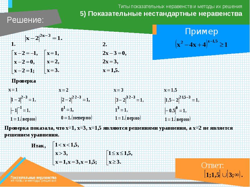 Проект методы решения показательных уравнений и неравенств