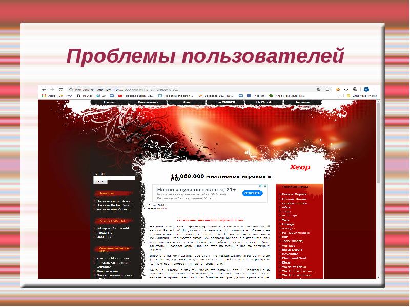 Новый торговый информационный сервис. Проблема пользователя. Проблемы пользователей сайтов.