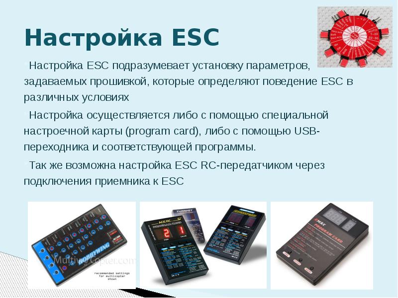 Карта программирования esc