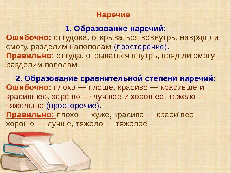 Нормальное образование. Образование формы слова. Образование формы слова в русском языке. Образование наречий. Морфологические нормы (образование форм слова).