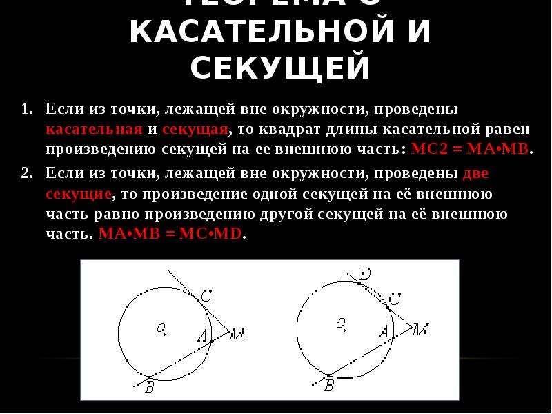 Из точки вне окружности проведена секущая