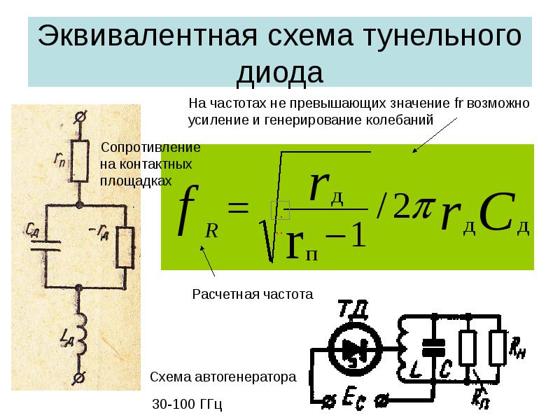 Схема замещения полупроводникового диода