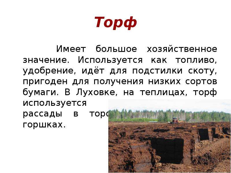 Значение торфа