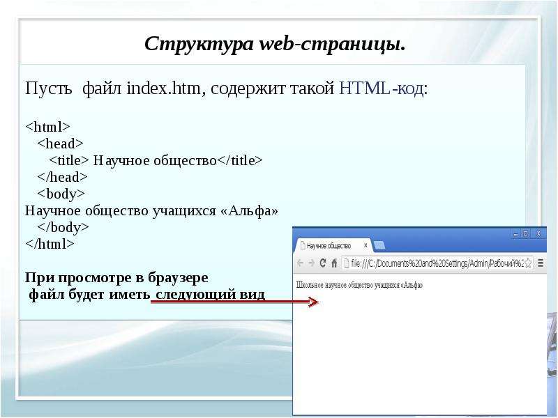 


Структура web-страницы.
