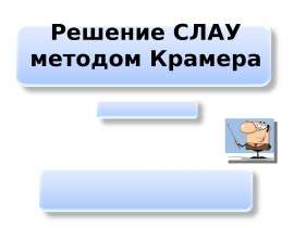 Решение СЛАУ методом Крамера