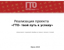 Реализация проекта «ГТО- твой путь к успеху»