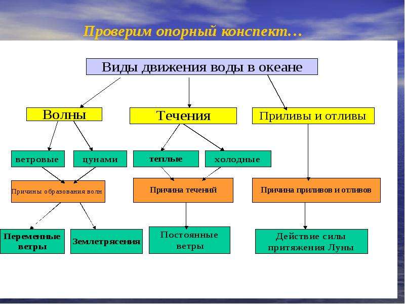 Дополните схему мировой океан