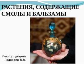 Растения, содержащие смолы и бальзамы