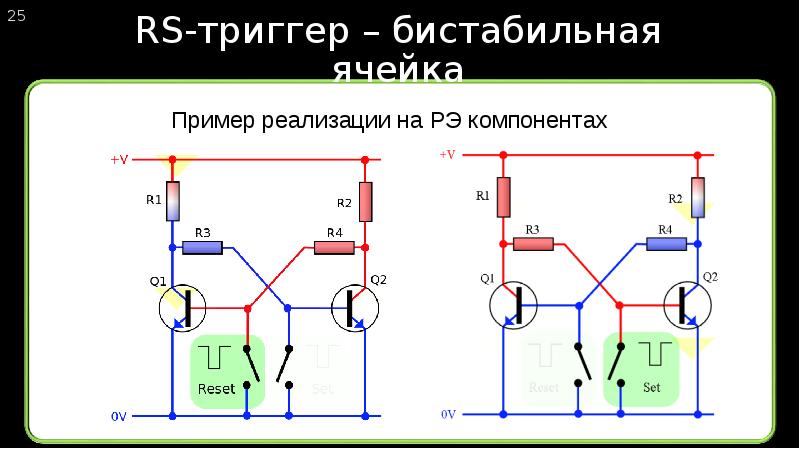 Схема триггера на транзисторах