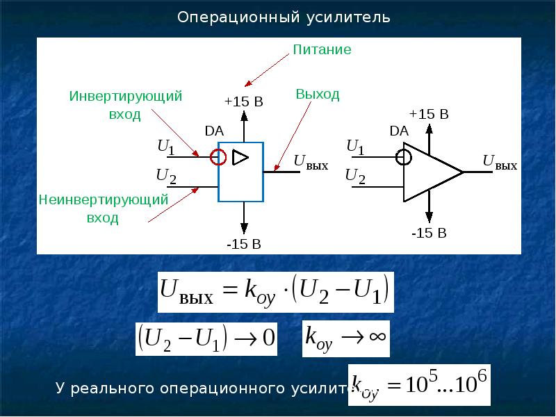 Операционный усилитель неинвертирующий схема