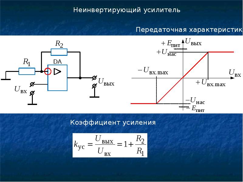 Коэффициент усиления усилителя. Неинвертирующий операционный усилитель. Коэффициент усиления неинвертирующего операционного усилителя. Неинвертирующий усилитель на ОУ. Неинвертирующий усилитель со смещением.