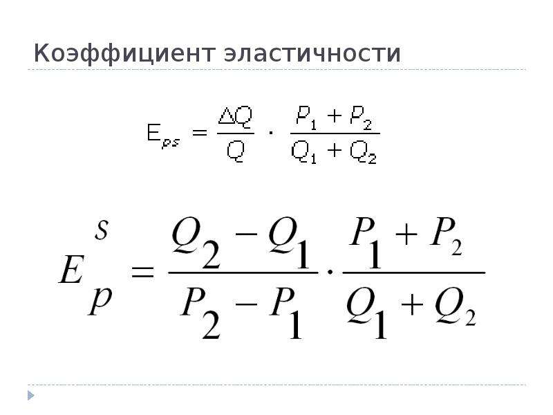 Коэффициент эластичности предложения