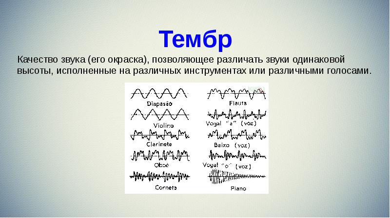 Тембр звука особенности