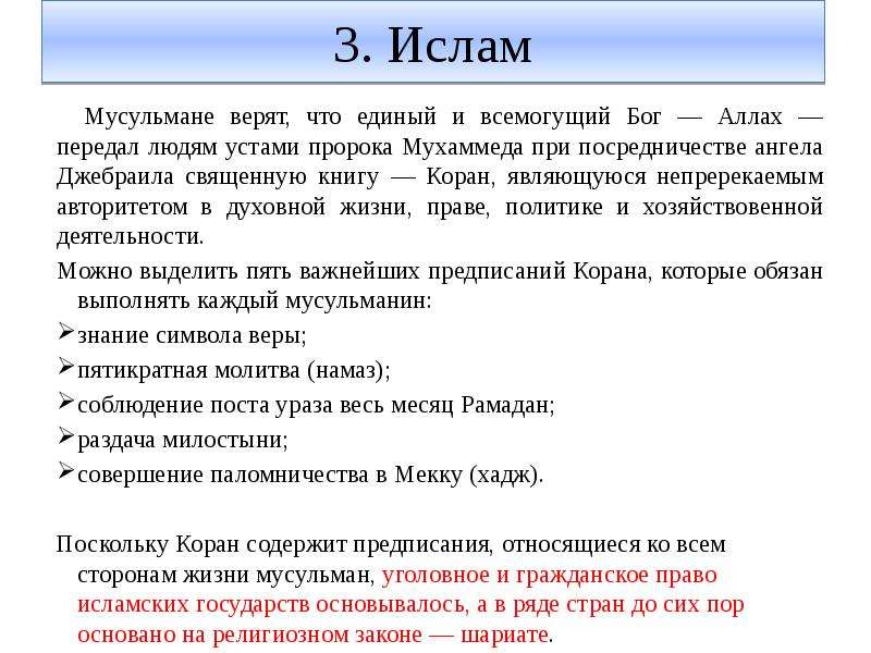 Во что верят мусульмане 4 класс презентация