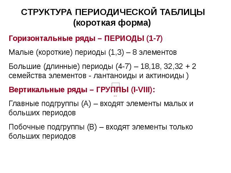 Периодический закон д и менделеева и строение атома 8 класс презентация