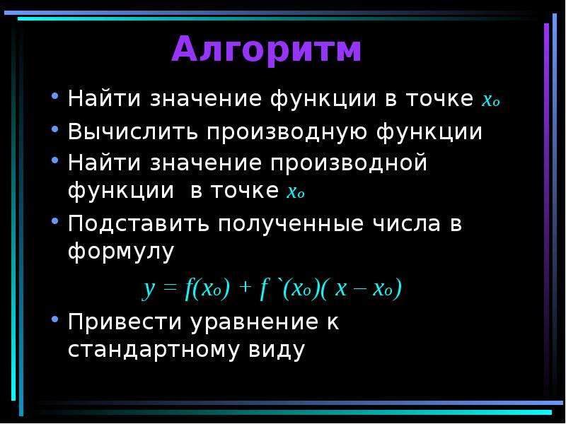 Презентация уравнение касательной 10 класс мерзляк