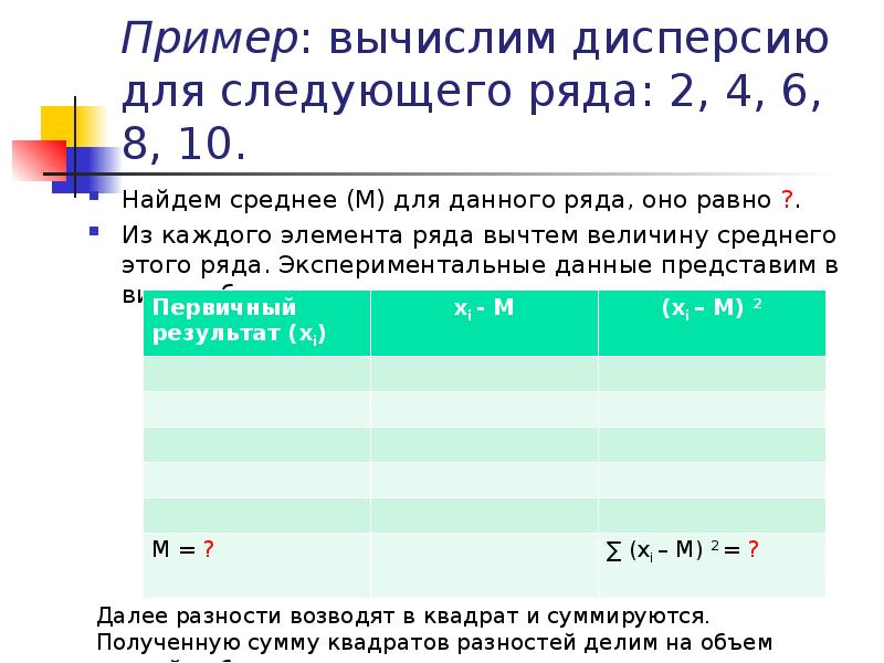 Найдите среднюю данного ряда. Пример вычисления дисперсии. Вычислить дисперсию температуры. Объем ряда данных. Как вычислить дисперсию в статистике.