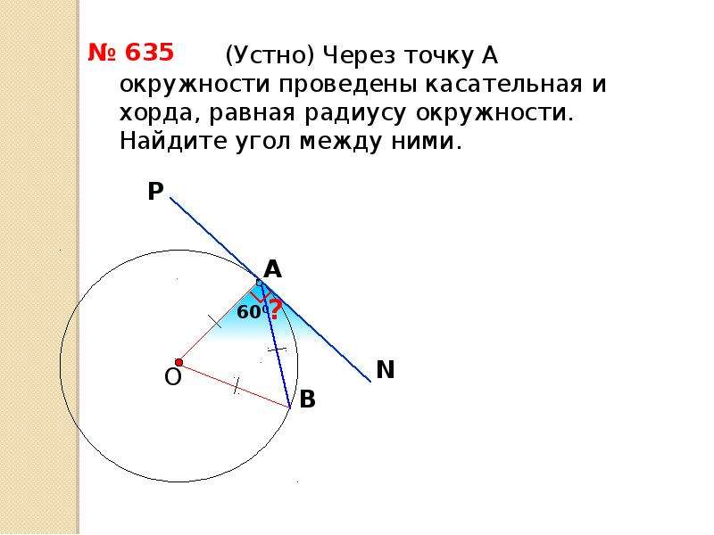 Прямая а является касательной по отношению