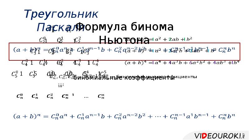 Презентация формула бинома ньютона 11 класс мордкович