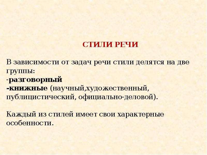 Понятие текста признаки текста. Стили речи делятся на две группы. Стили речи делятся на две группы: разговорный и .... Книжный стиль делится на. Речевые задачи.