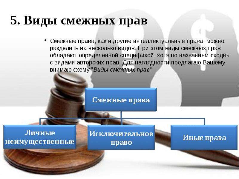 Согласно гражданскому кодексу рф исключительное право. Понятие и виды смежных прав.