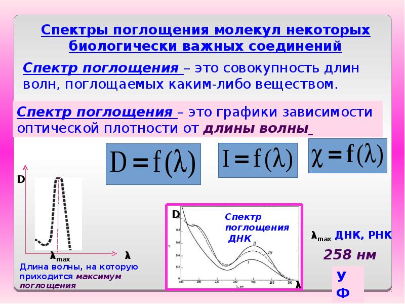 Максимумы поглощения