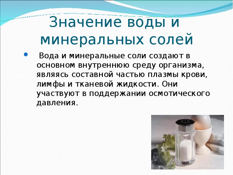 Минеральные вещества соли