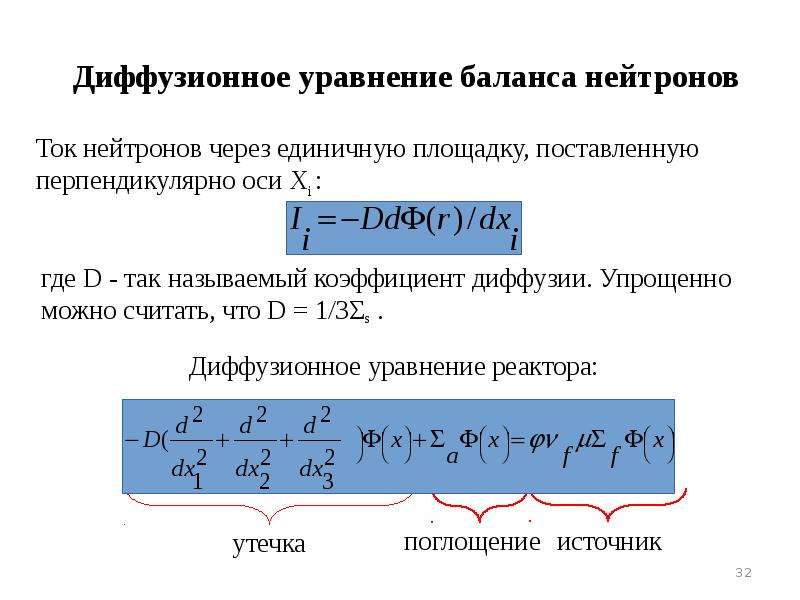 Диффузное время. Диффузионное уравнение баланса нейтронов. Уравнение Балагача нейтронов. Уравнение диффузии нейтронов. Длина диффузии нейтронов.