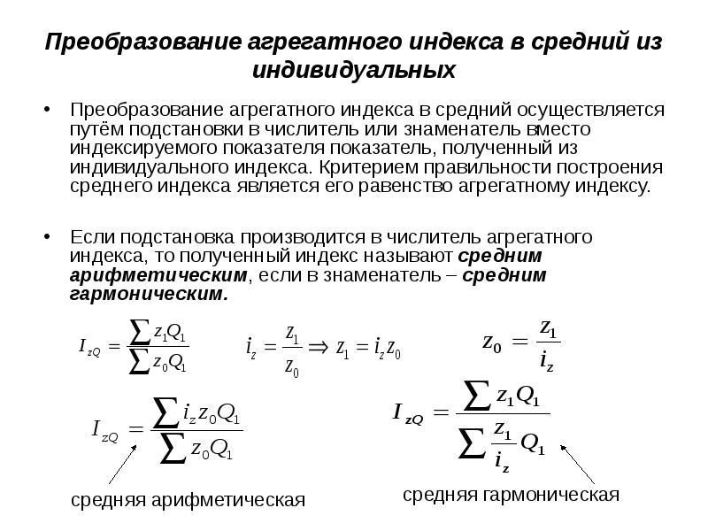 Характеристика индекса цен