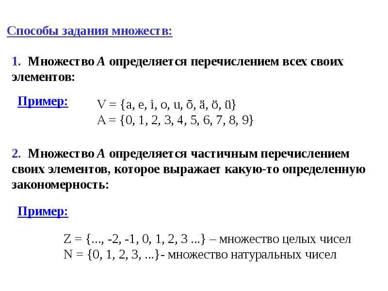 Способы множества. Множества способы задания множеств. Назовите способы задания множеств. Аналитический способ задания множеств. 2 Способа задания множеств.