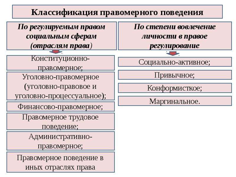 Виды правомерного