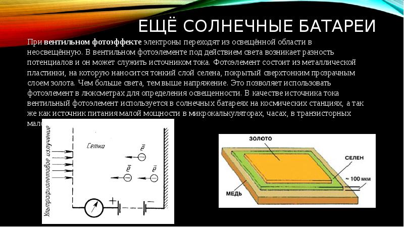 Ток фотоэлемента