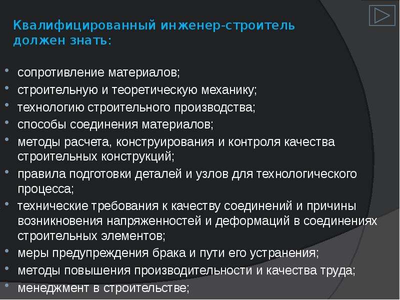 Инженер должен. Квалифицированный инженер Строитель должен уметь. Что должен знать Строитель. Что должен уметь инженер. Что нужно знать инженеру строителю.