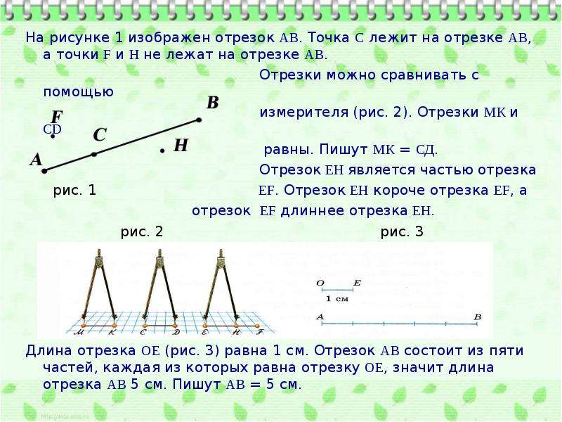 Каждому из четырех чисел соответствует отрезок