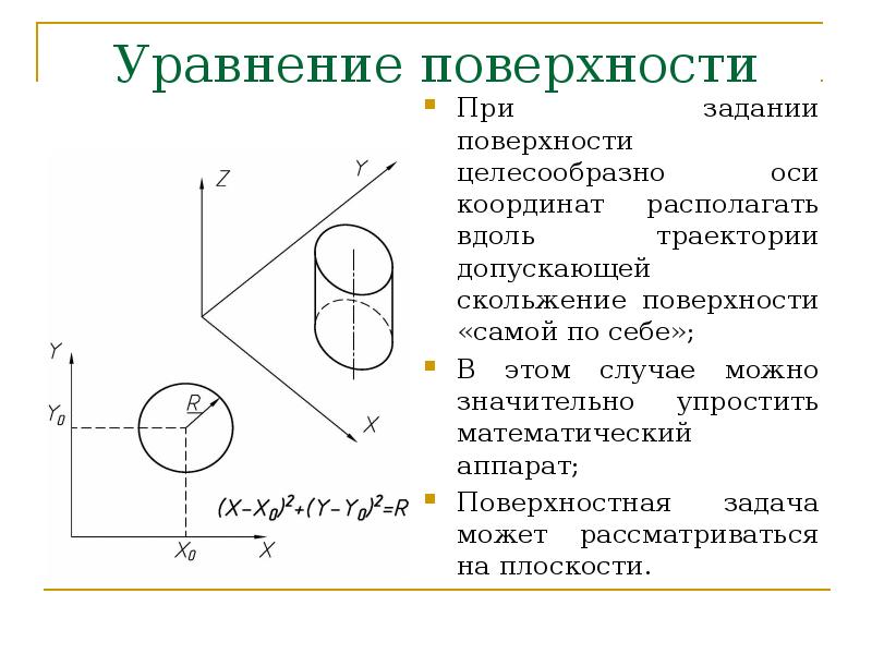 Перемещение поверхности