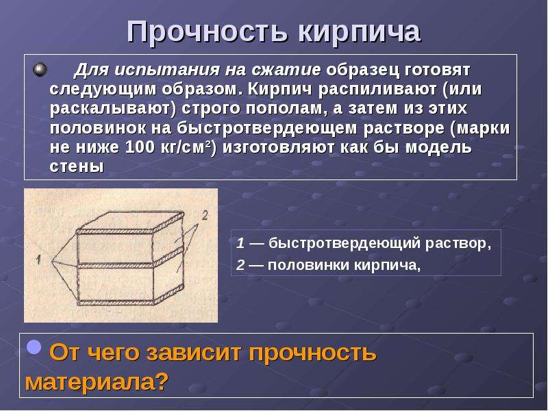 Размеры образцов для испытания раствора по прочности