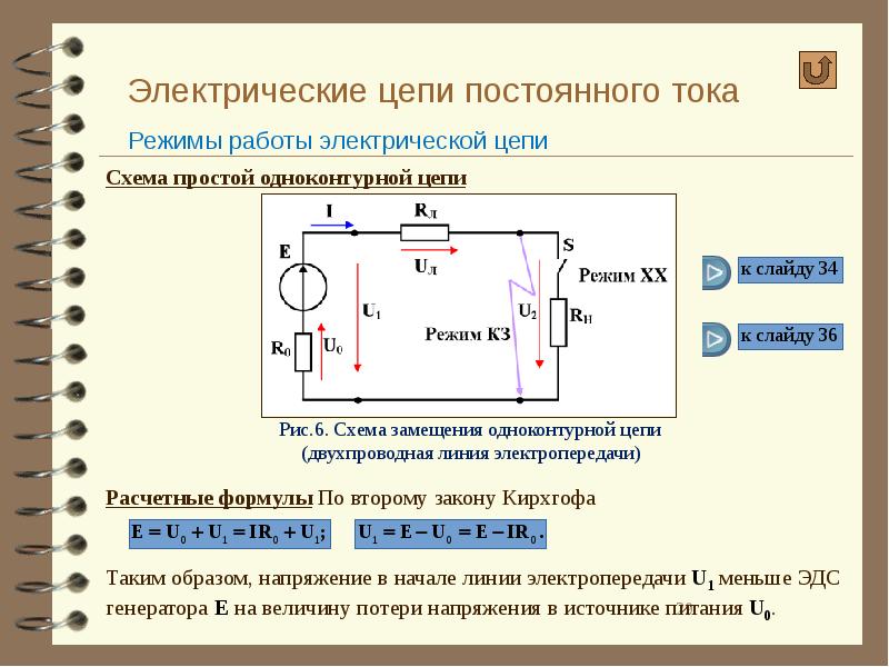 Работа электрической цепи