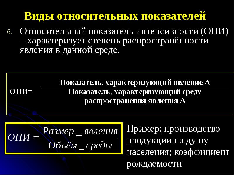 Статистические показатели