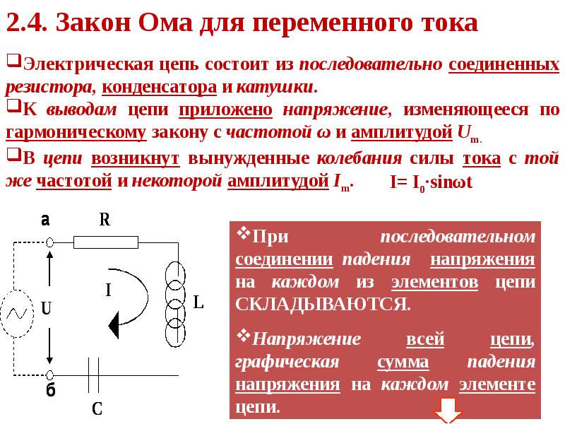 Закон ома для тока. Закон Ома для участка электрической цепи переменного тока. Закон Ома для электрической цепи переменного тока кратко. Закон Ома для полной цепи переменного тока формула. Закон Ома для цепи переменного тока.