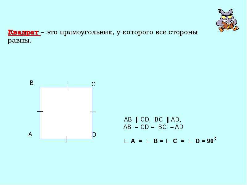 У прямоугольника 2 оси