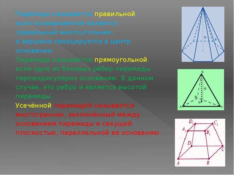 Пирамида боковое ребро перпендикулярно основанию