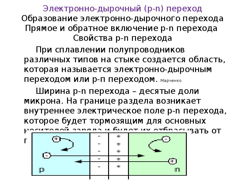 P n переход. Электронно-дырочный (p-n) переход, его свойства.. Электронно-дырочный переход.прямое и обратное включение p-n перехода.. Ширина электронно дырочного перехода. Электронно дырочный переход с обратным напряжением.