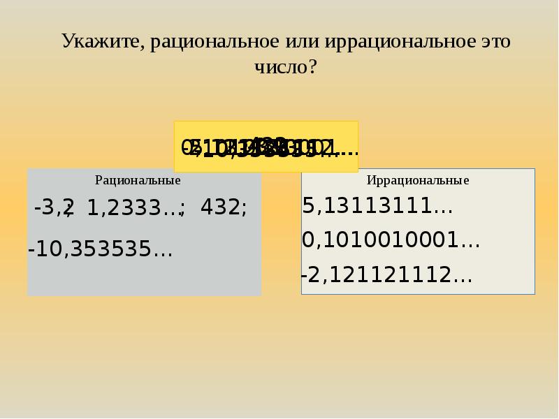 Рациональные и иррациональные числа 8 класс