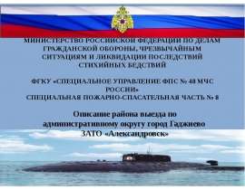 Специальная пожарно-спасательная часть. Описание района выезда по административному округу. Город Гаджиево. ЗАТО «Александровск»