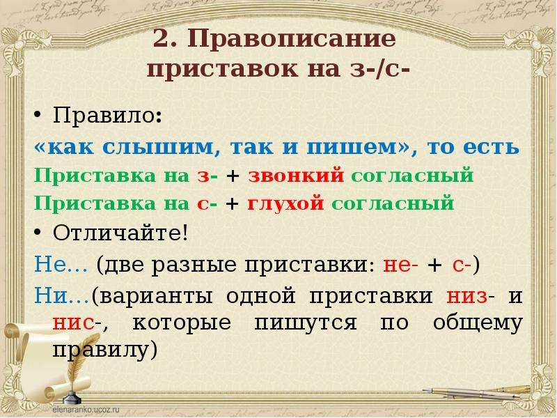 Правописание приставок 5 класс