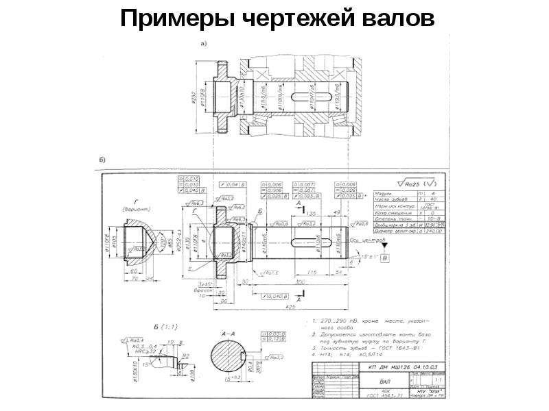 Полый вал чертеж