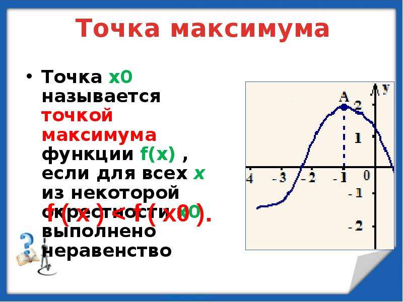 Точка максимума называется